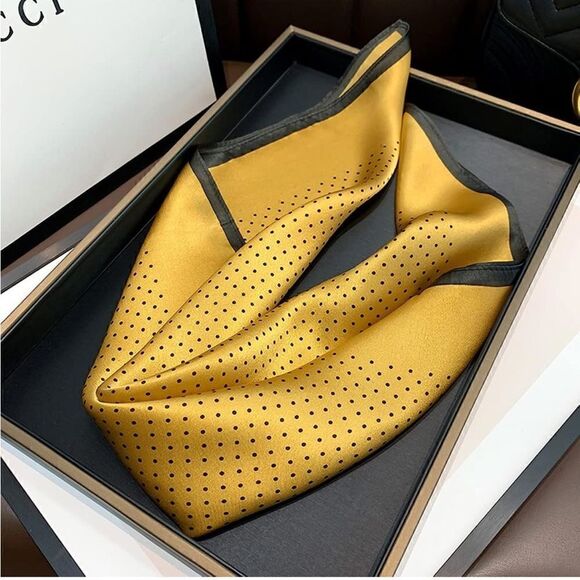 Yellow dot Silk Scarf
